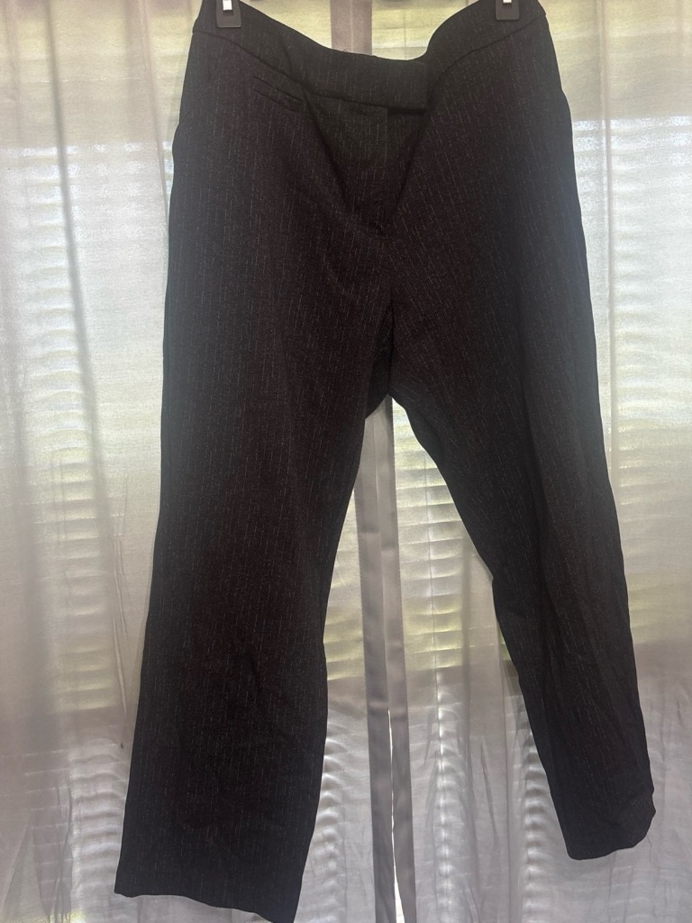 Investments Black Pinstripe Dress Pants - Subtle Stripe